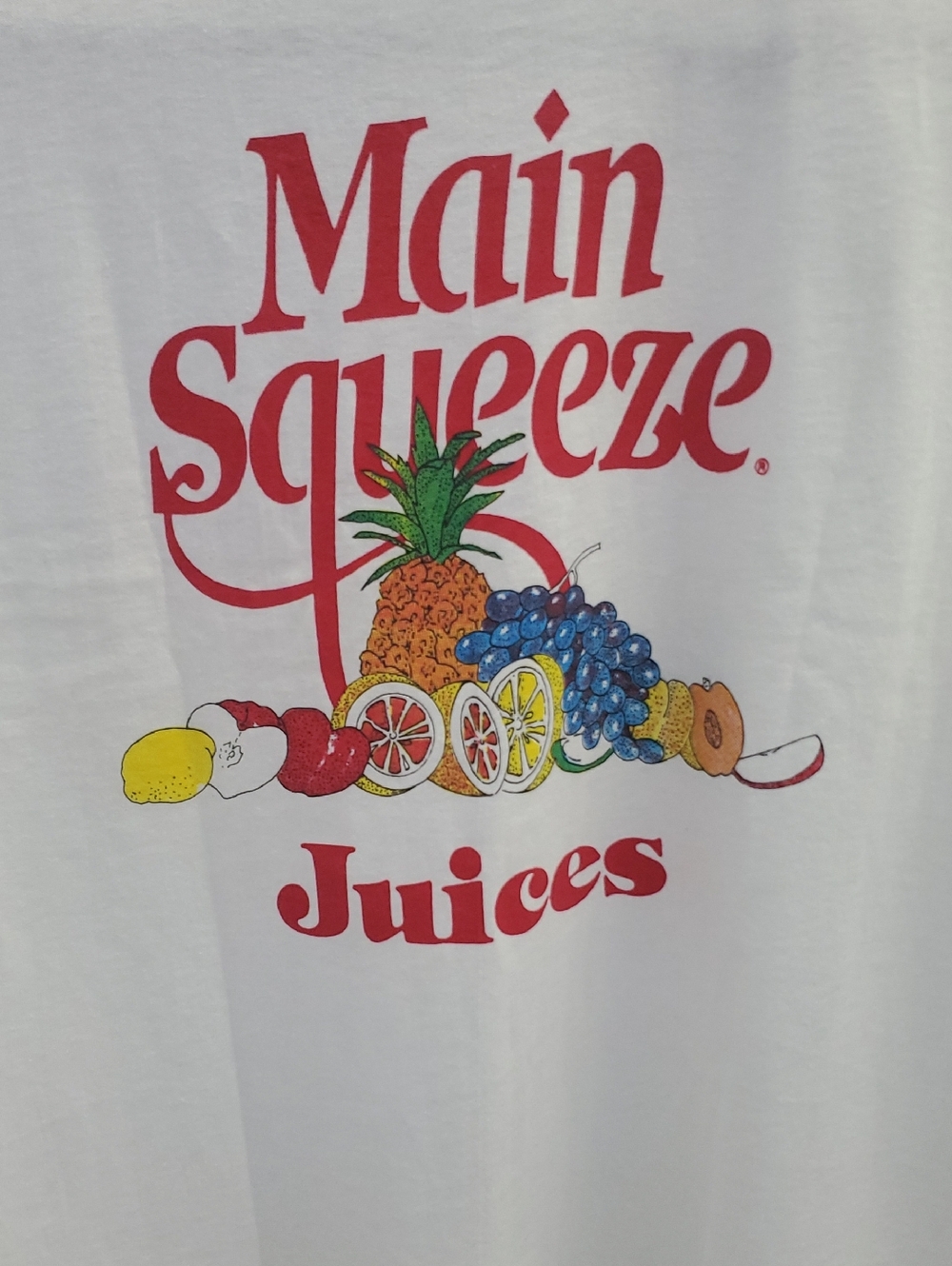 Vintage Hanes Beefy Main Squeeze Juices T Shirt Size Large Squeeze Me - Picture 2 of 8